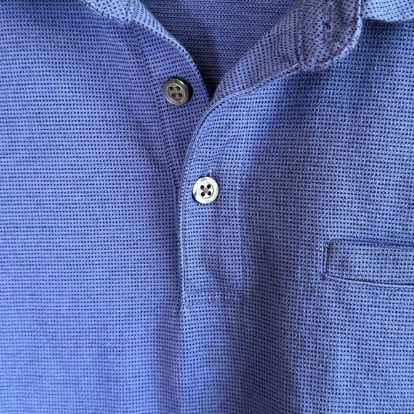 Banana Republic Vibrant Blue Textured Dress Polo Shirt Sz L - Picture 5 of 12